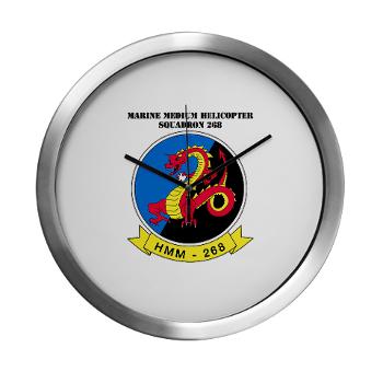 MMHS268 - M01 - 03 - Marine Medium Helicopter Squadron 268 with Text - Modern Wall Clock - Click Image to Close